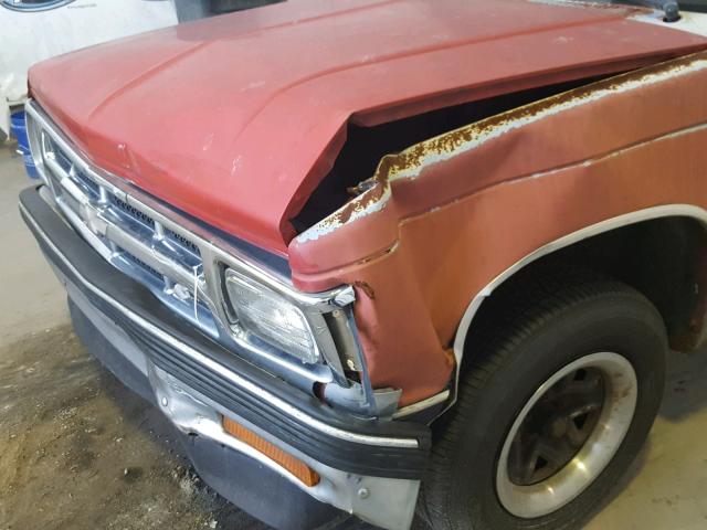 1GCCS14R0N8136286 - 1992 CHEVROLET S TRUCK S1 MAROON photo 9