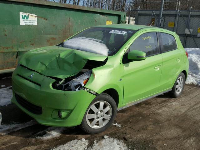 ML32A4HJXFH006475 - 2015 MITSUBISHI MIRAGE ES GREEN photo 2