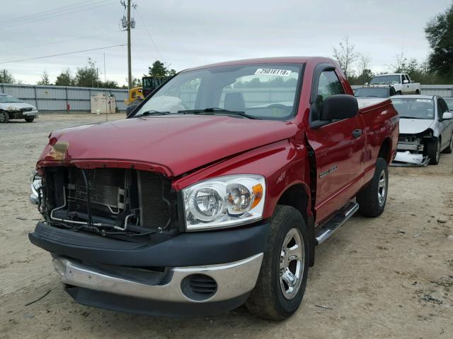 1D7HA16K27J561356 - 2007 DODGE RAM 1500 S RED photo 2