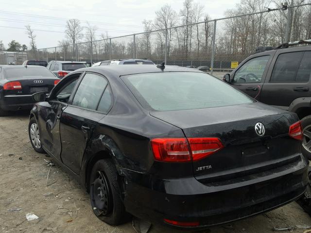 3VW2K7AJ4FM402822 - 2015 VOLKSWAGEN JETTA BASE 黑色 照片 3