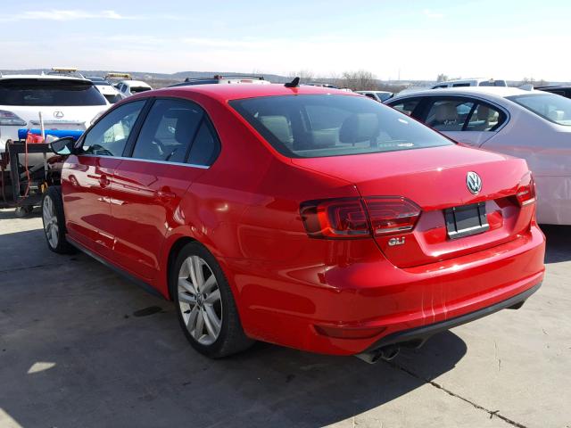 3VW5S7AJ5EM360205 - 2014 VOLKSWAGEN JETTA GLI RED photo 3