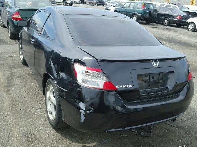 2HGFG12657H567342 - 2007 HONDA CIVIC LX BLACK photo 3