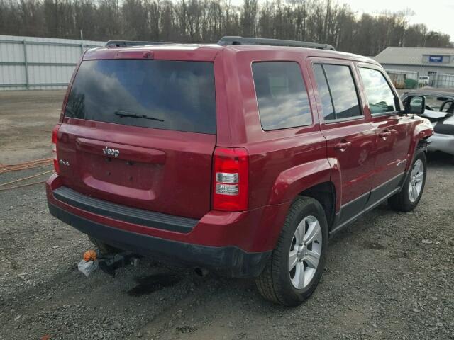 1C4NJRBB9DD263883 - 2013 JEEP PATRIOT SP MAROON photo 4