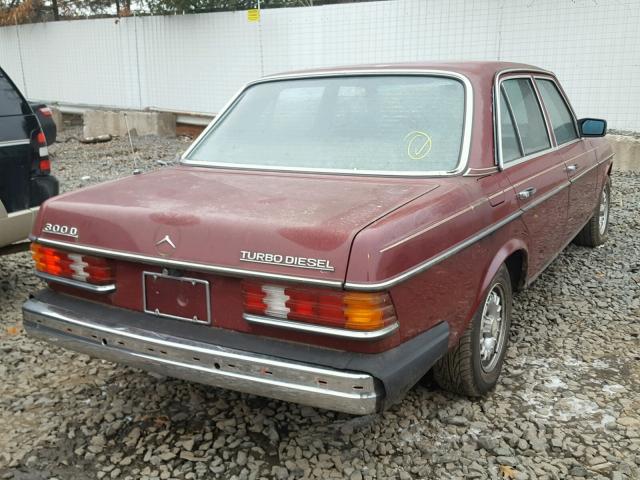 WDBAB33C2FA269687 - 1985 MERCEDES-BENZ 300 DT MAROON photo 4