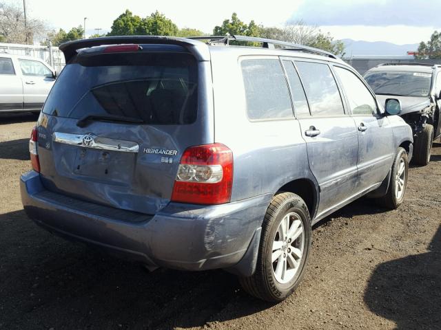 JTEDW21A560002754 - 2006 TOYOTA HIGHLANDER BLUE photo 4