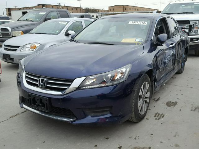 1HGCR2F31FA022125 - 2015 HONDA ACCORD LX BLUE photo 2