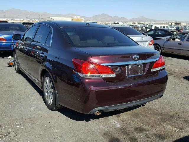 4T1BK3DB5BU393792 - 2011 TOYOTA AVALON BAS MAROON photo 3