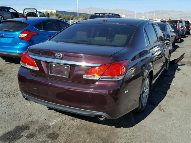 4T1BK3DB5BU393792 - 2011 TOYOTA AVALON BAS MAROON photo 4