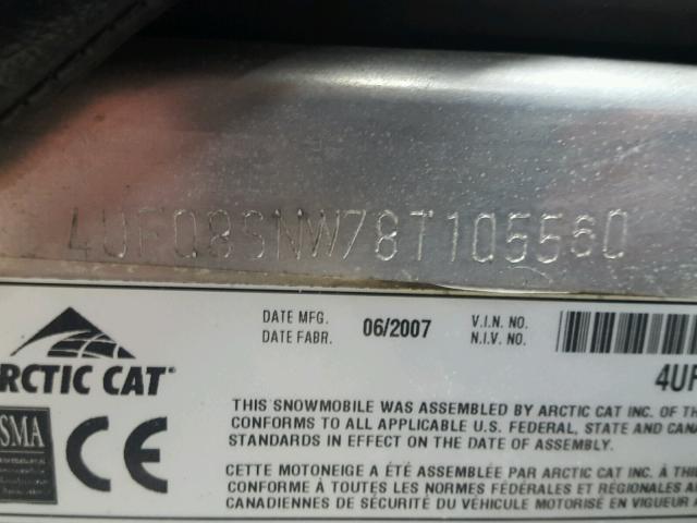 4UF08SNW78T105560 - 2008 ARCT F6 GRAY photo 20