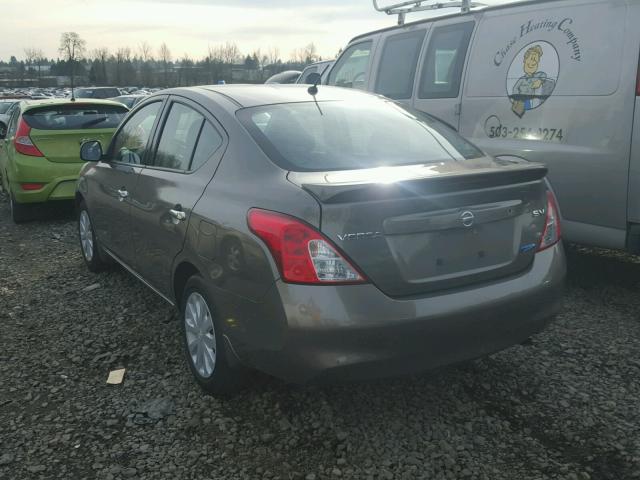 3N1CN7AP1EL830244 - 2014 NISSAN VERSA GRAY photo 3