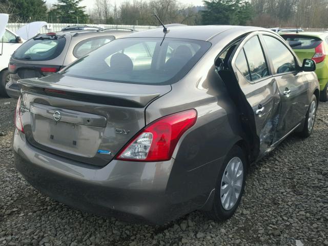 3N1CN7AP1EL830244 - 2014 NISSAN VERSA GRAY photo 4