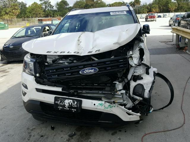 1FM5K8GT1GGD22240 - 2016 FORD EXPLORER S WHITE photo 9