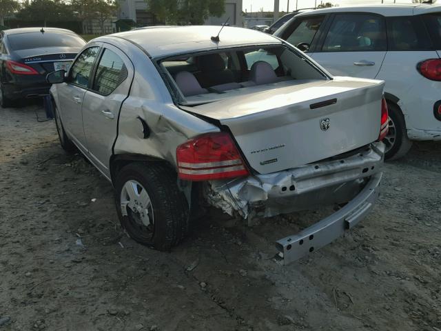 1B3LC46K88N660789 - 2008 DODGE AVENGER SE SILVER photo 3