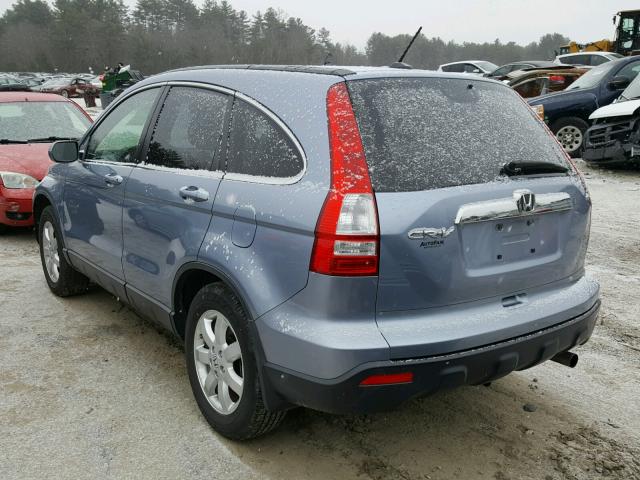 JHLRE48769C005266 - 2009 HONDA CR-V EXL BLUE photo 3