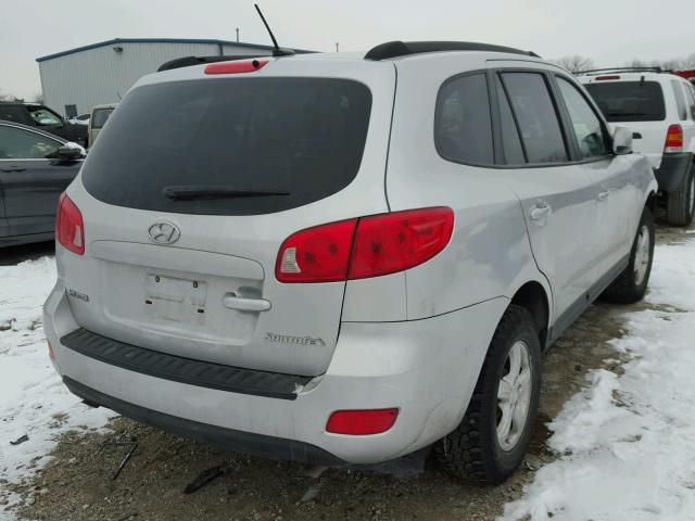 5NMSG13D18H140062 - 2008 HYUNDAI SANTA FE G SILVER photo 4