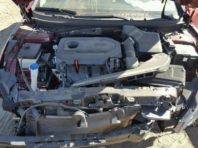 5NPE24AF3FH199583 - 2015 HYUNDAI SONATA SE RED photo 7