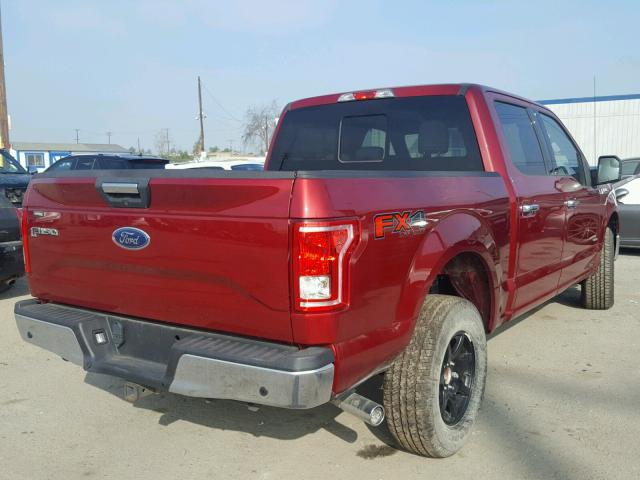 1FTEW1EP4FFB86681 - 2015 FORD F150 SUPER RED photo 4