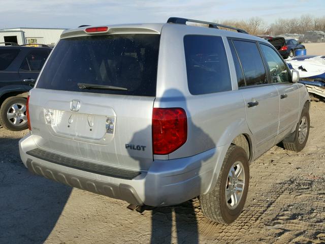 5FNYF18505B021107 - 2005 HONDA PILOT EXL SILVER photo 4