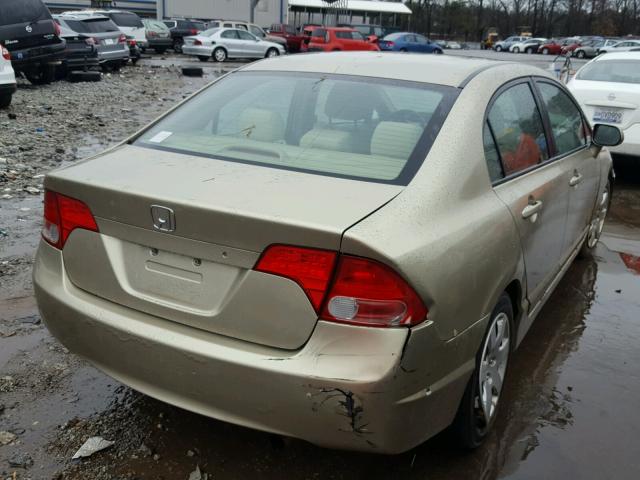 1HGFA16517L081262 - 2007 HONDA CIVIC LX GOLD photo 4