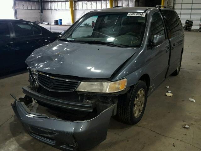 5FNRL18682B043020 - 2002 HONDA ODYSSEY EX BLUE photo 2