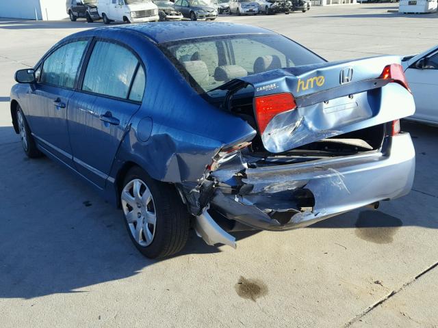 1HGFA16578L069439 - 2008 HONDA CIVIC LX BLUE photo 3