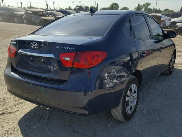 KMHDU4AD1AU068750 - 2010 HYUNDAI ELANTRA BL BLUE photo 4