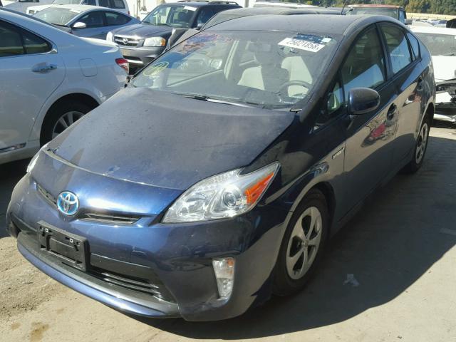 JTDKN3DU3E1764094 - 2014 TOYOTA PRIUS BLUE photo 2