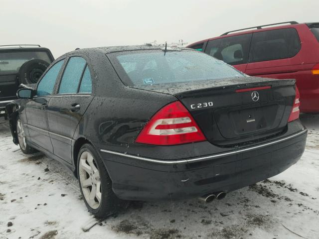 WDBRF52H07F901896 - 2007 MERCEDES-BENZ C 230 BLACK photo 3