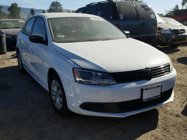 3VW2K7AJ4EM445202 - 2014 VOLKSWAGEN JETTA BASE WHITE photo 1