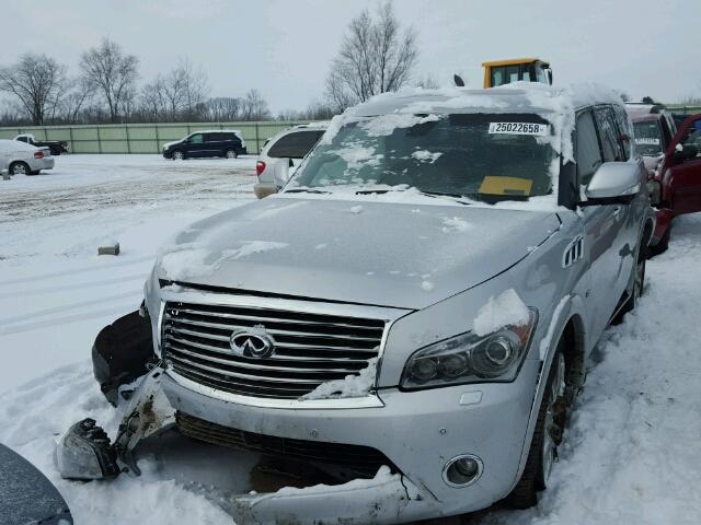 JN8AZ2ND3E9751344 - 2014 INFINITI QX80 SILVER photo 2