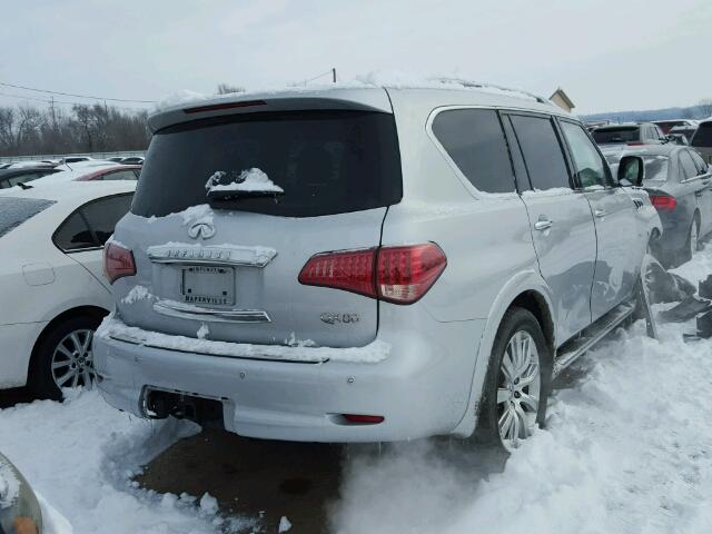 JN8AZ2ND3E9751344 - 2014 INFINITI QX80 SILVER photo 4