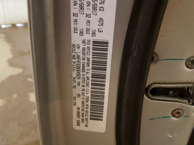 1J4NF4FB3AD649624 - 2010 JEEP COMPASS SP SILVER photo 10