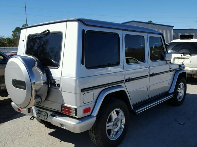 WDCYR49E12X133353 - 2002 MERCEDES-BENZ G 500 SILVER photo 4