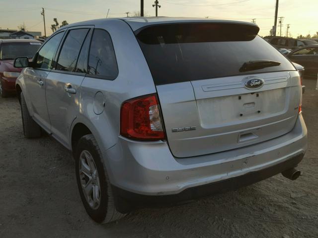 2FMDK3JC2DBC34405 - 2013 FORD EDGE SEL SILVER photo 3