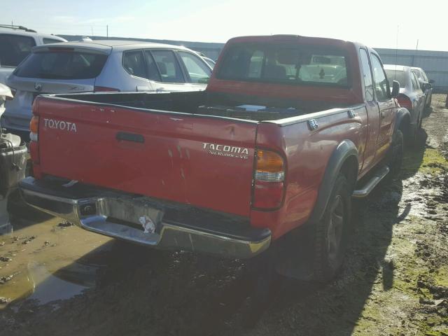 5TESN92N44Z357193 - 2004 TOYOTA TACOMA XTR RED photo 4