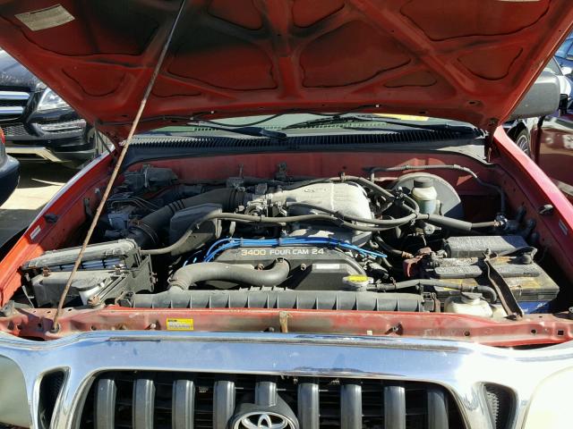 5TESN92N44Z357193 - 2004 TOYOTA TACOMA XTR RED photo 7