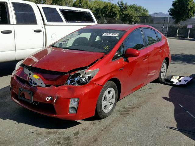 JTDKN3DU7B0260875 - 2011 TOYOTA PRIUS RED photo 2