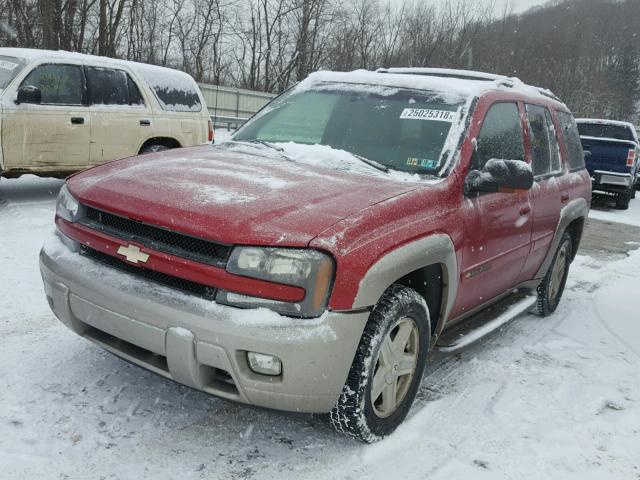 1GNDT13S132205600 - 2003 CHEVROLET TRAILBLAZE RED photo 2