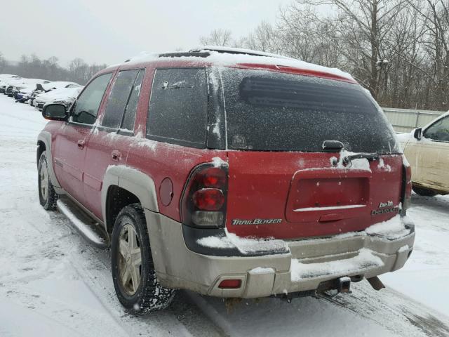 1GNDT13S132205600 - 2003 CHEVROLET TRAILBLAZE RED photo 3