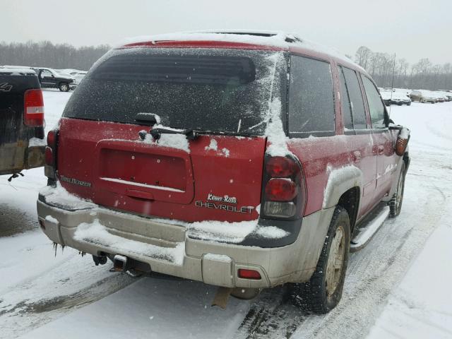 1GNDT13S132205600 - 2003 CHEVROLET TRAILBLAZE RED photo 4