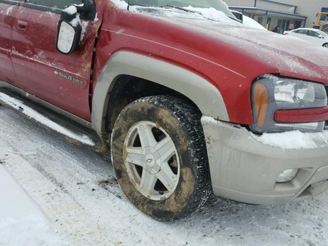 1GNDT13S132205600 - 2003 CHEVROLET TRAILBLAZE RED photo 9