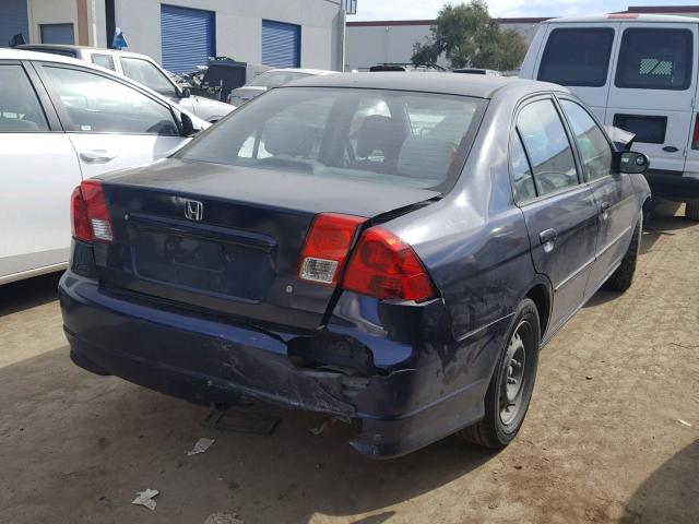 2HGES16544H557361 - 2004 HONDA CIVIC LX BLUE photo 4