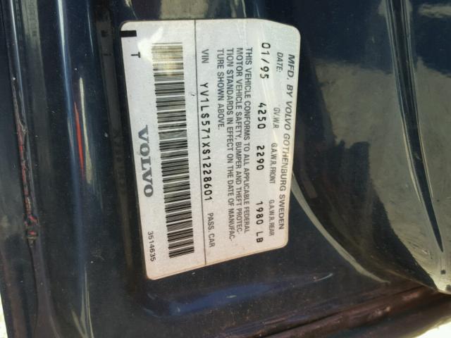 YV1LS571XS1228601 - 1995 VOLVO 850 BLUE photo 10