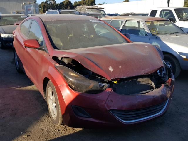 5NPDH4AE9DH345516 - 2013 HYUNDAI ELANTRA GL RED photo 1