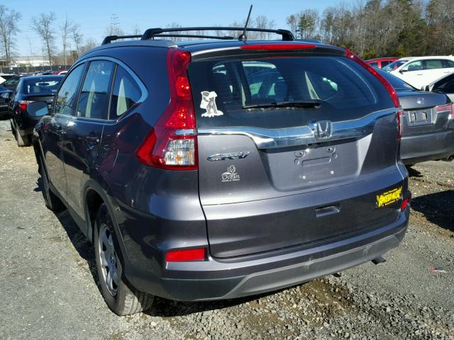 3CZRM3H30GG706638 - 2016 HONDA CR-V LX CHARCOAL photo 3