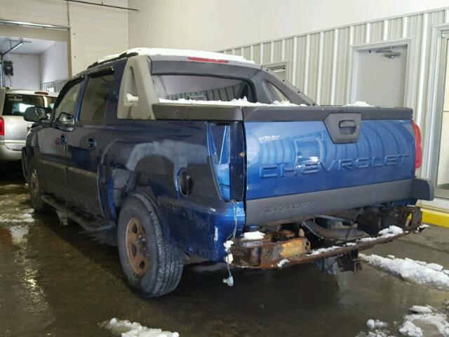 3GNEK13T33G116120 - 2003 CHEVROLET AVALANCHE BLUE photo 3