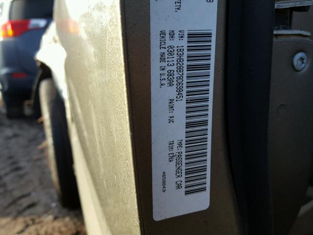 1B3HB28B78D698451 - 2008 DODGE CALIBER BEIGE photo 10