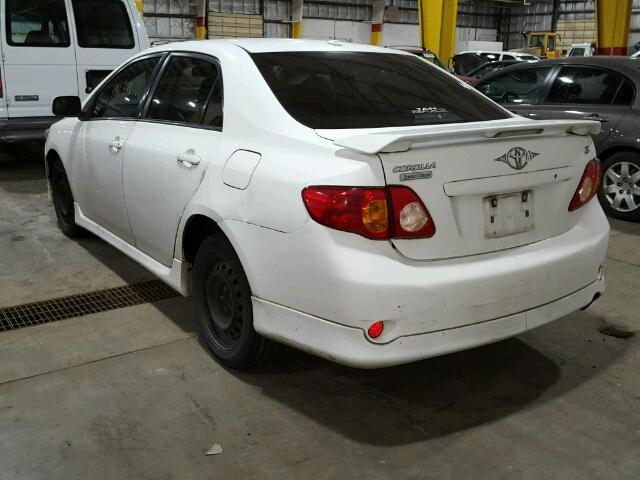 1NXBU40E09Z027331 - 2009 TOYOTA COROLLA BA WHITE photo 3