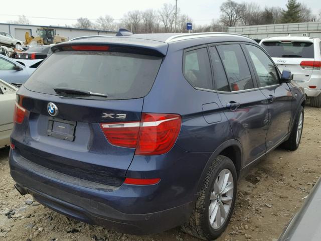 5UXWX9C54F0D50856 - 2015 BMW X3 XDRIVE2 BLUE photo 4