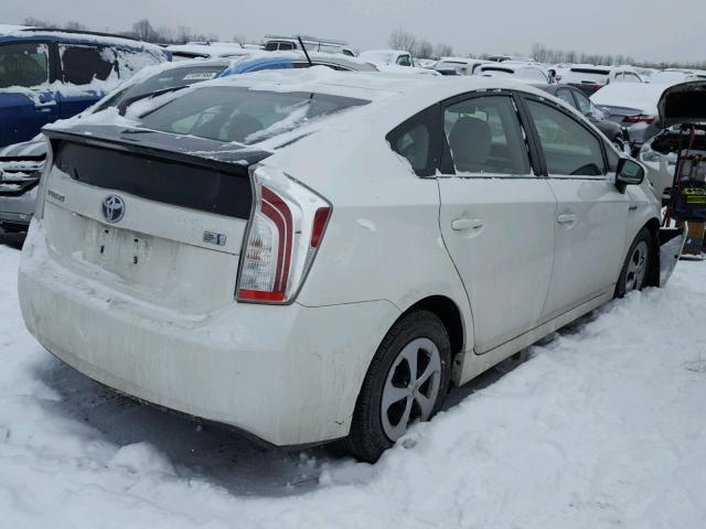 JTDKN3DU9D5610979 - 2013 TOYOTA PRIUS WHITE photo 4